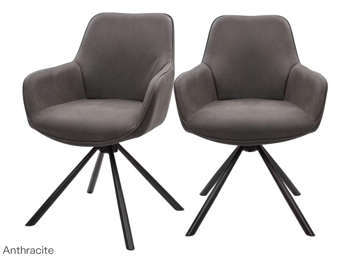 Dutchbone Oliver Drehbarer Esszimmerstuhl – Terra-Stoff – Duo-Set