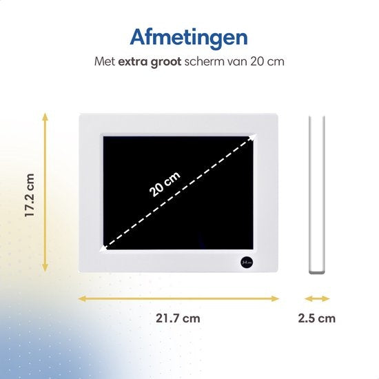 SafeLife Demenz-Uhr XL - Digitale Kalenderuhr - Mit Datum und Tag - Medizinischer Wecker, Alarmfunktion & Bilderrahmenfunktion - Alzheimer-Uhr / Senioren-Uhr