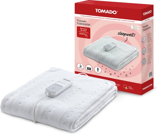 Tomado TEB1500W - Heizdecke - 1 Person - Extra schnelle Heizung - 150 x 80 cm