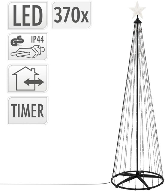 LED-Weihnachtsdekoration für draußen 210 cm mit 370 warmweißen LEDs