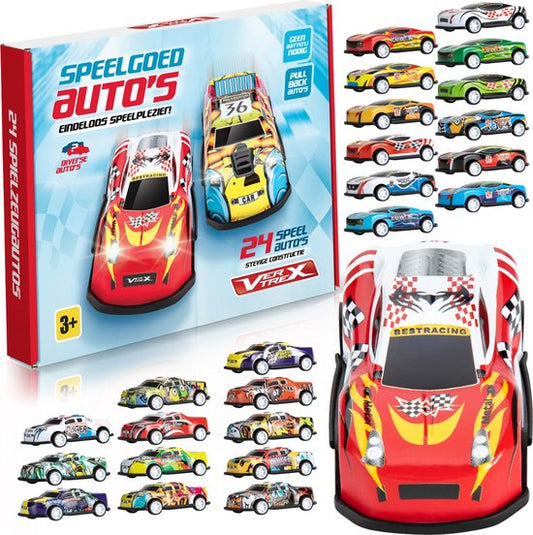 Vertrex Spielzeugauto-Set - 24 Teile - Autos für Jungen - Pull Back Wheels Autos - Autos - Spielzeugautos