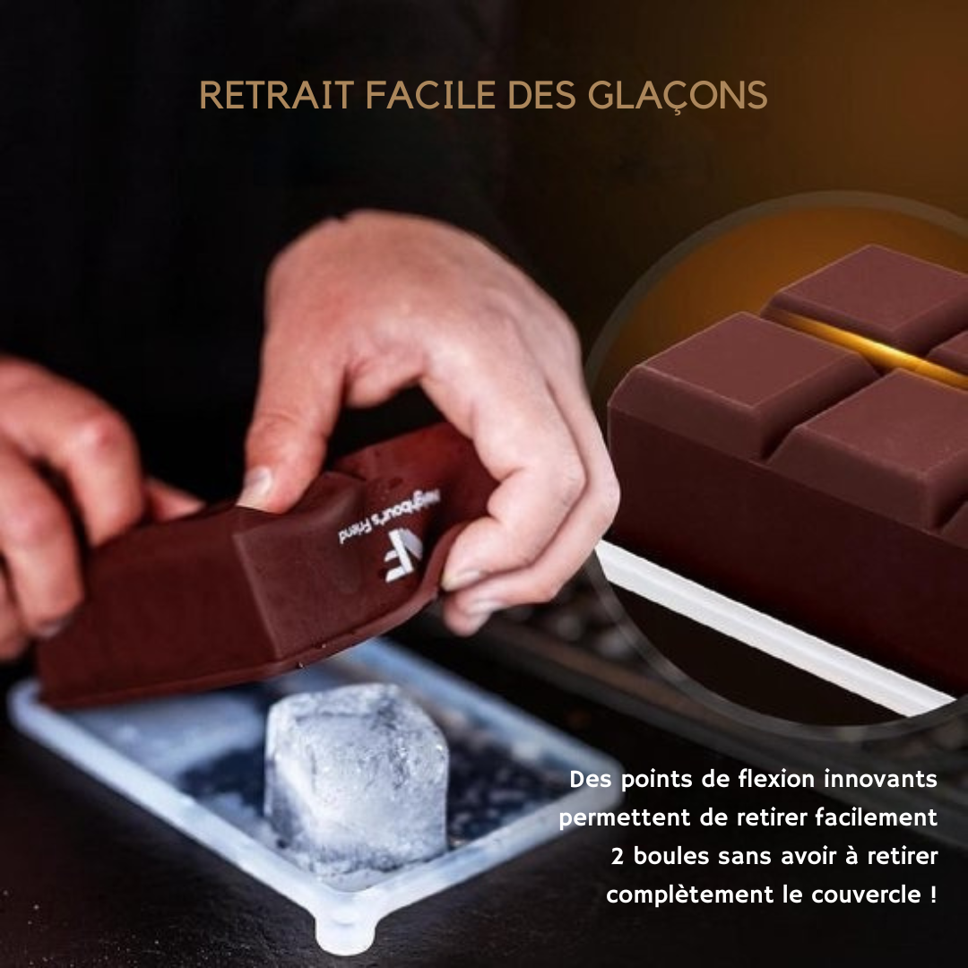 Neighbour's Friend Eiswürfelform - XXL-Silikonformen im 2er-Pack - Spülmaschinenfest - Würfel 5 x 5 cm - Braun