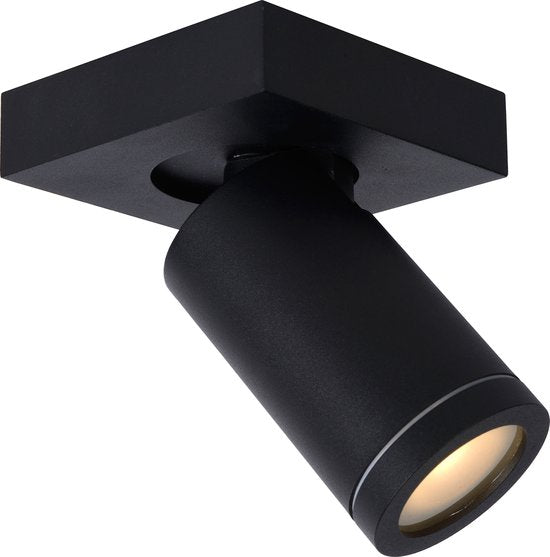 Lucide TAYLOR – Deckenstrahler (Deckenleuchte) für das Badezimmer – LED „Dim to warm“ – GU10 – 1×5 W 2200 K/3000 K – IP44 – Schwarz