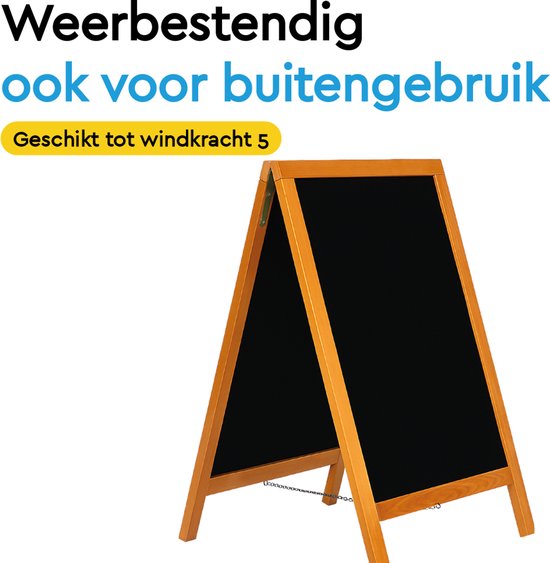 BRASQ Kreidetafel Mahagoni – 55 × 85 cm – Kreidetafel – Werbetafel – Straßentafel – beidseitig beschreibbar – für den Innen- und Außenbereich – Gastronomie