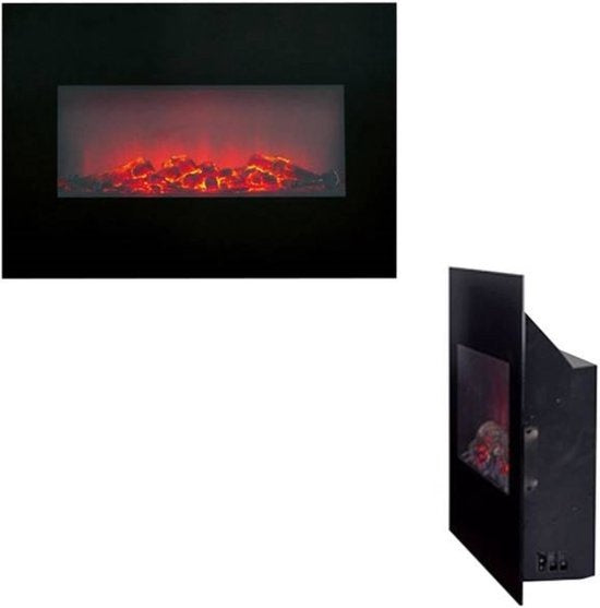 Classic Fire - Kamin Memphis - Fernbedienung & Timer - LED-Flammen - 1800W - Schwarz