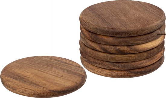 Secret de Gourmet Untersetzer – 6 Stück – Akazienholz – D10 cm – rund – lackiert – modern und klassisch