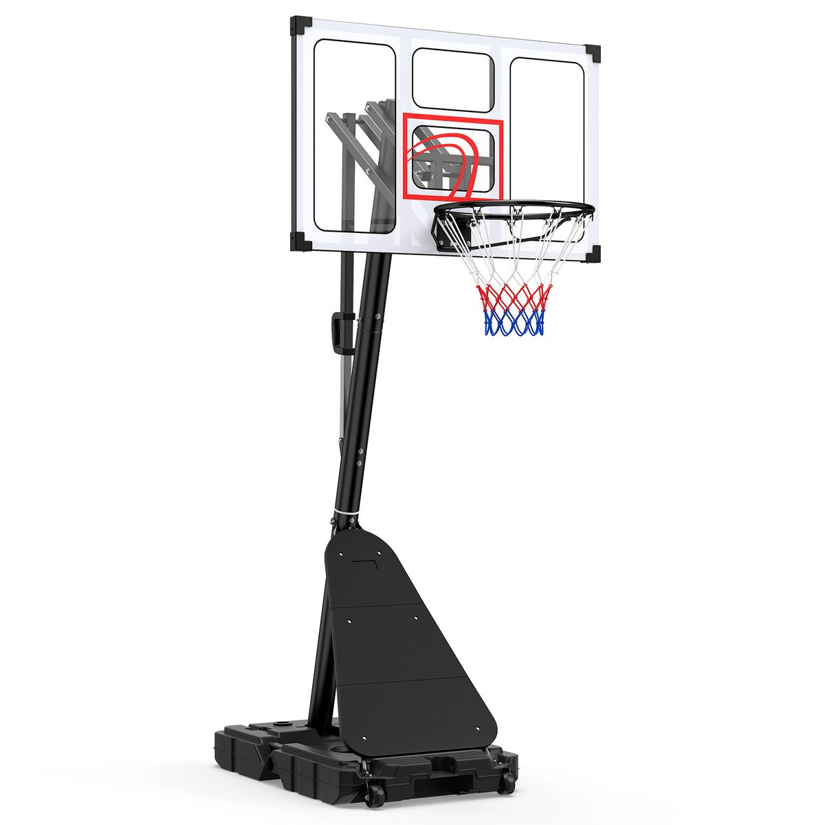 Coast Basketballkorb mit Rollen – höhenverstellbar – für Kinder und Erwachsene geeignet – schwarz