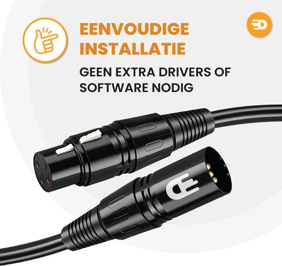 Drivv. Premium-XLR-Kabel – Mikrofonkabel – Stecker auf Buchse, 3-polig – 1 Meter