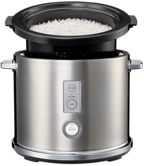 Solis Reiskocher Multi 8162 - Reiskocher und Dampfgarer - für alle Reissorten - Dampfgarer für Reis, Gemüse, Fisch und mehr - 650 W - 1.2L