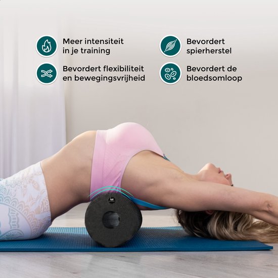 Massagerr® Box - Schaumstoffroller-Set mit Triggerpunkt-Ball & Duo-Massageball in Schwarz - Massageroller - Schaumstoffroller - Faszien - Fitness - Massage-Set - inkl. Stressball