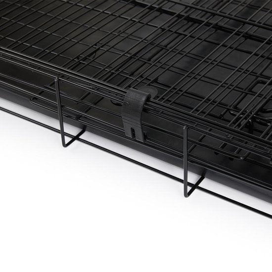 Hundebox – XL – 91 x 56 x 63 cm – Zusammenklappbar – Metall, Kunststoff – Schwarz – VI Online Products