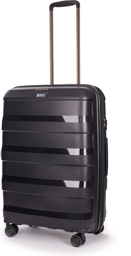 Stratic Straw+ - Koffer mittel - 66x45x28 cm - 3,7 kg - 65-74 L - Spinner - schwarz