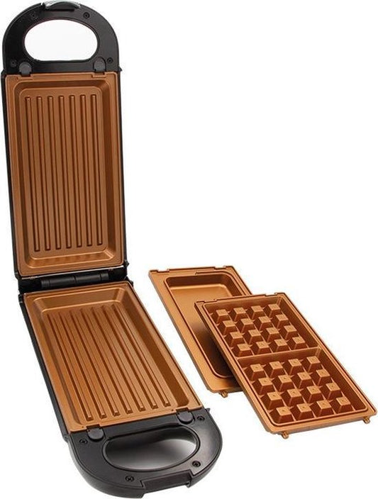 Livington Copperline Flipswitch Multifunktionsgrill, 800 W, inklusive Rezeptheft