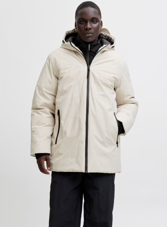 Jack & Jones Planet Parka Jacket XL - Moonbeam - Herren - Leicht, warm und winddicht