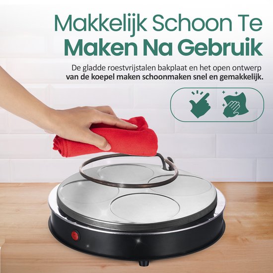 Emerio Pizzarette Original - 6-Personen-Pizzaofen - Handgefertigte Terrakotta-Kuppel - 6 isolierte Backspatel - Edelstahl-Backplatte - Gourmet-Set mit Cool Touch Kuppel - PO-115984 1200W