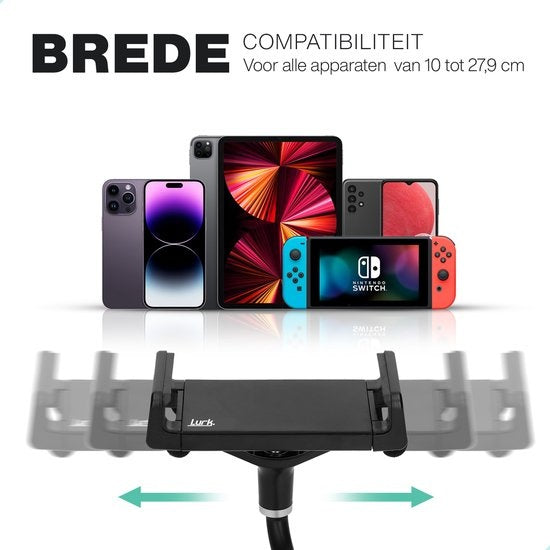 LURKÂ® Tablet-Halterung flexibel und verstellbar - Telefonhalterung Ergonomisch - 70cm lang - 4 bis 11 Zoll - Universal - Schwarz