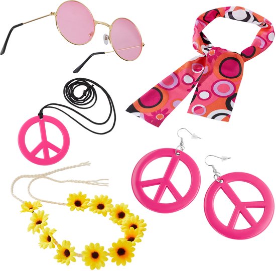 dressforfun - Damenkostüm Hippie Flowerpower - XXL - Kostüm Karneval - Halloween - Verkleiden - Partykleidung - Karnevalskleidung - Partykleidung