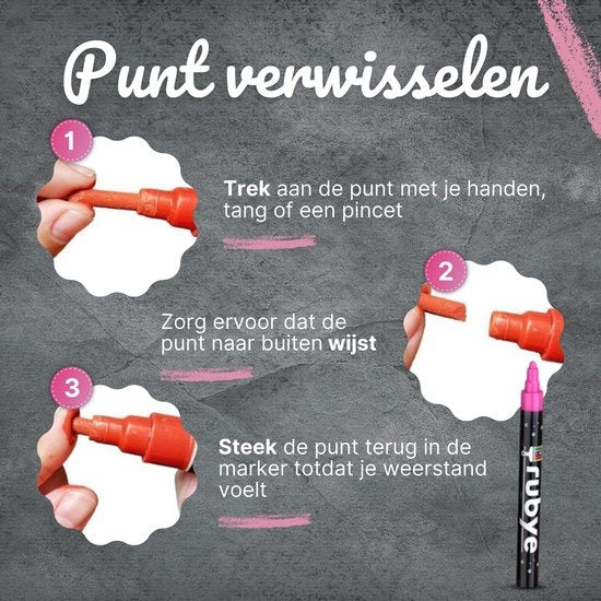 RubyeÂ® Fenstermarker Kinder - 21 Stück - Abwaschbar - Fensterkreidemarker - Whiteboardmarker