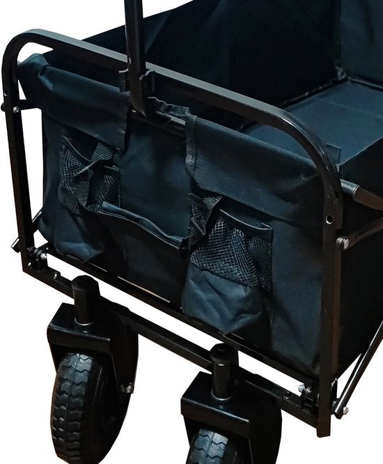 Bolderkar / Bolderwagen mit Luftreifen – zusammenklappbar – schwarz, 100 kg