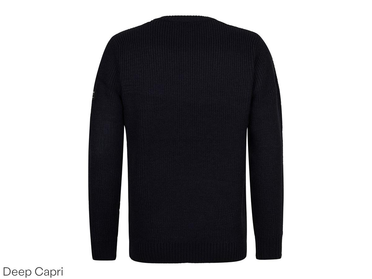 Petrol Strickpullover mit Rundhalsausschnitt – Basic-Design – Größe XXL – Deep Black