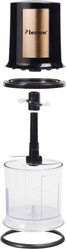 Bestron Küchenmaschine – AKC200CO – 500 ml Fassungsvermögen – 2 Edelstahlmesser – Pulsfunktion – Kupfer – 5 Jahre Garantie