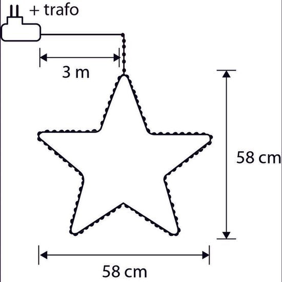 Luca Lighting Hängestern mit warmweißer LED-Beleuchtung - H128 x Ø58 cm - Schwarz