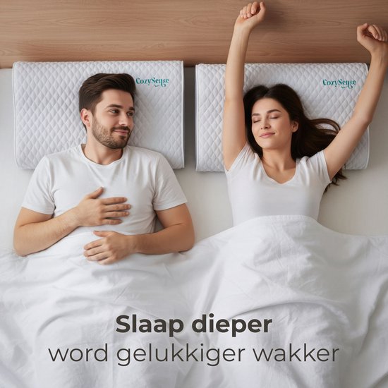 CozySense® Kopfkissen - Orthopädisches Kopfkissen - Ergonomisches Kopfkissen - Memory Foam gegen Nackenschmerzen - Inkl.