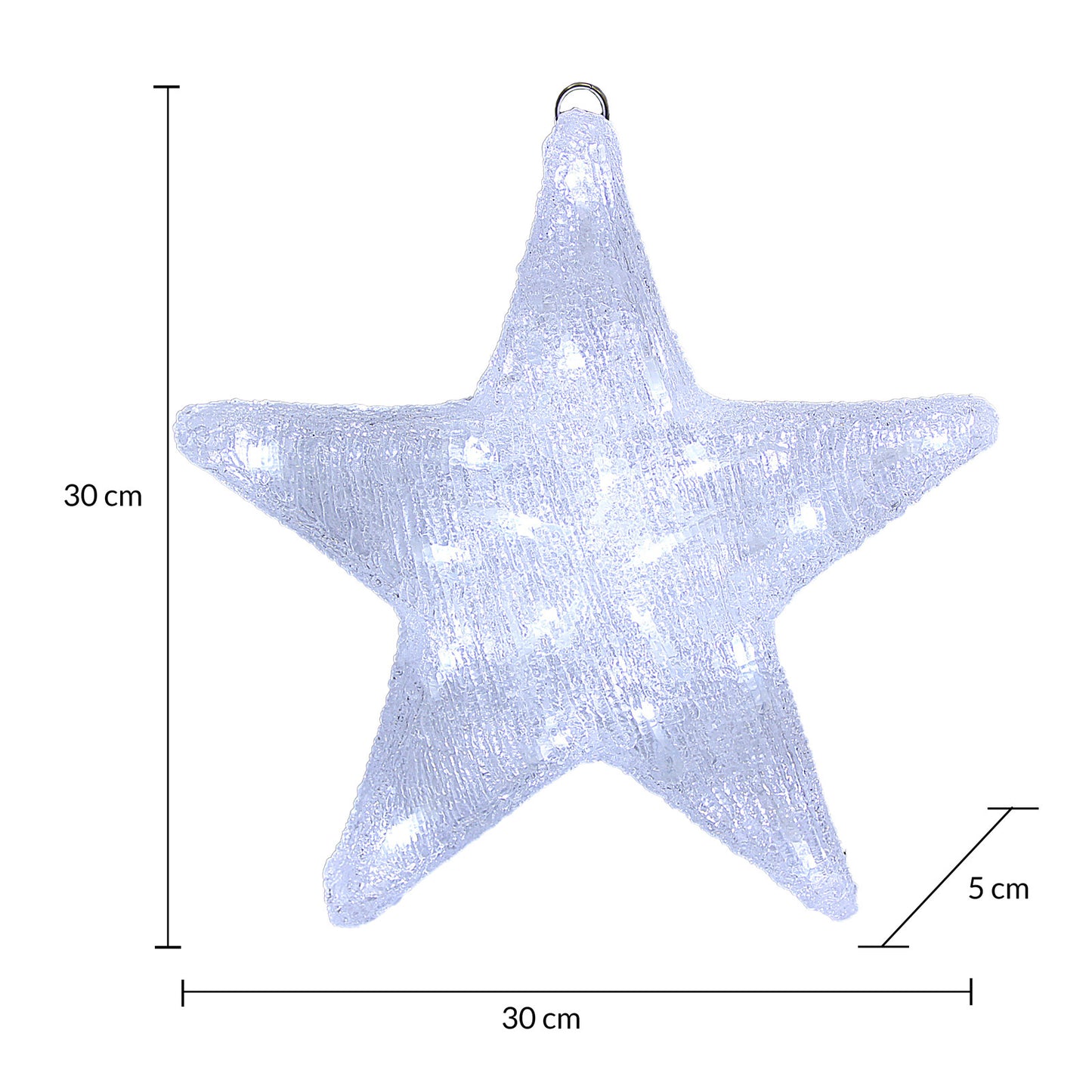 Monzana LED-Acryl-Weihnachtsstern | Helles Weiß | 30 x 5 x 30 cm | Für innen und außen geeignet