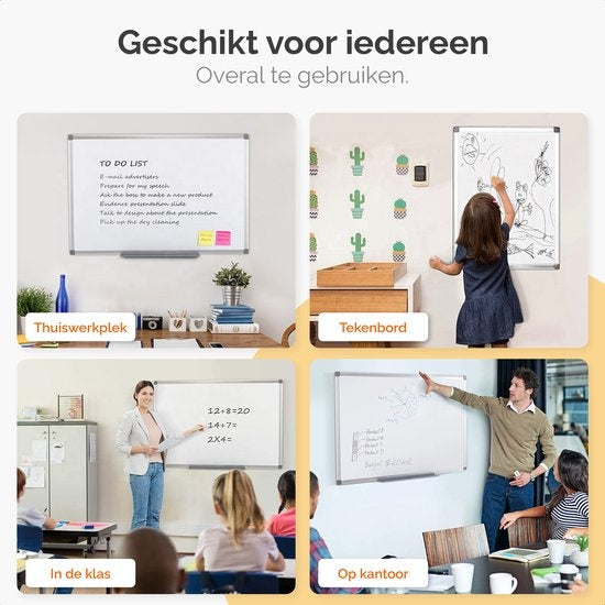 Goliving Whiteboard mit Markern - 60 x 90 cm - Magnettafel - Wochenplaner - Tafel - Emaille-Magnettafel
