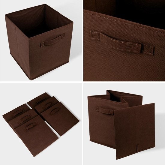LifeGoods Kleiderschrank-Organisatoren - 6 Stück - 20L - Textil - Braun
