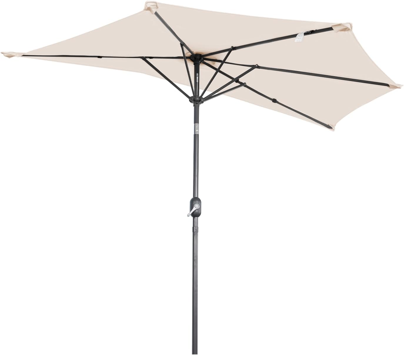 Angel Living Balkon-Sonnenschirm - halbrund - 265 x 130 cm - Beige