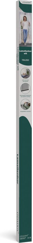 O'DADDY® Fliegengitter Lamellenvorhang - 118x260 cm - Türvorhang - Türtür - Verstellbares Design - Fiberglas - Türgitter Weiß