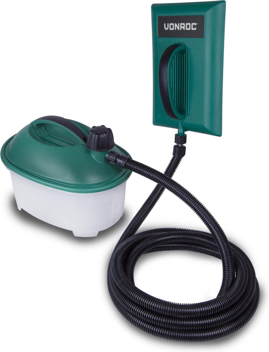VONROC Tapetendampfer - 2000W - 4.5Litre & 3.5m Schlauch - Grün/Schwarz