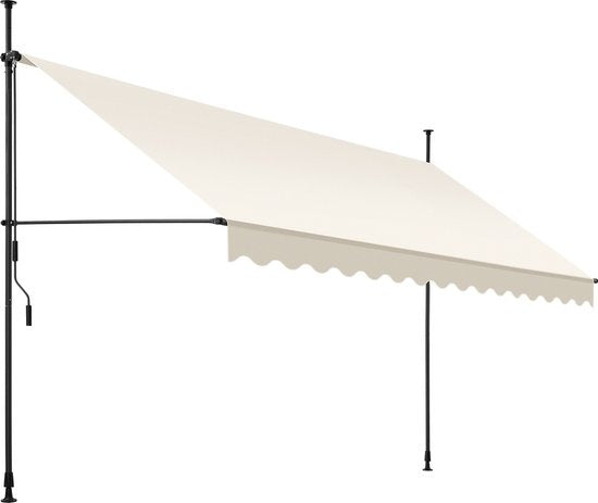 tectake - Klemmmarkise - Sonnenschirm - Verstellbar - Klemmmarkise - Sonnenschirm Balkon - 400 x 180 cm - beige - Sonnenschirm
