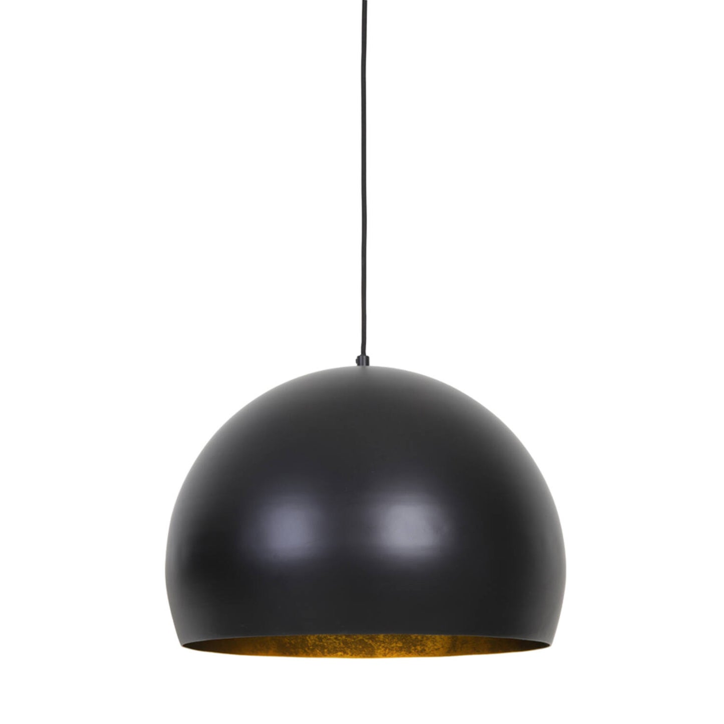 Light & Living JAICEY Pendelleuchte Ø56x40 cm - Mattschwarz mit Gold - Industriedesign - E27