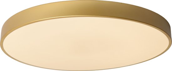 Lucide UNAR – Deckenleuchte – Ø 60 cm – LED 3-Stufen-Dimmer – 1x60 W, 2700 K – Mattgold / Messing