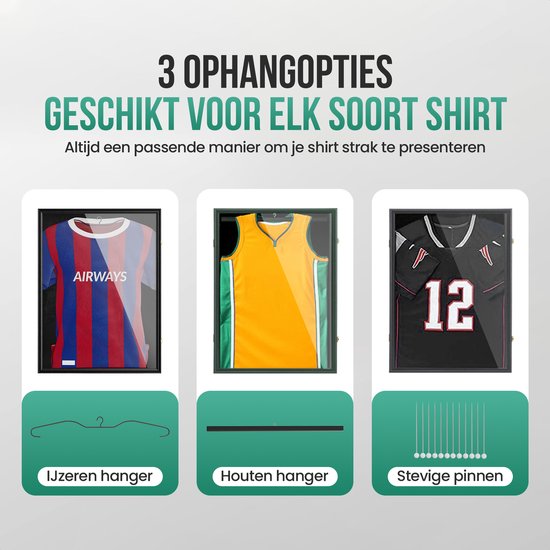 Avalo Bilderrahmen 80x60 cm Schwarz - Tiefer Bilderrahmen Boxrahmen - Geeignet für Fußballtrikot-Rahmen - Faltbar