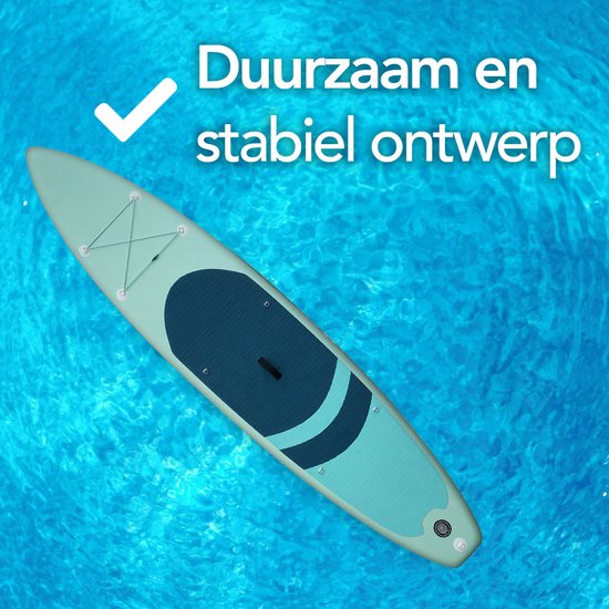Brixy 2-in-1-SUP-Board – mit Sitz – aufblasbares Paddle-Board – Komplettset – 335 cm – max. 175 kg – Mintgrün/Blau