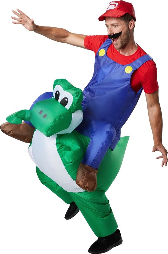 dressforfun - Sitzendes Kostüm Italienischer Klempner - Mario und Yoshi - Kleid Kostüm Halloween verkleiden Partykleidung Karnevalskostüm Karneval Partykleidung