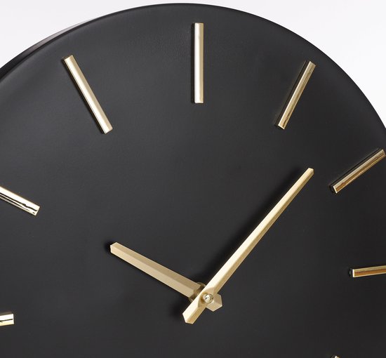 Mica Decorations - Brixen Wanduhr - Ø36 cm - Aluminium - Schwarz/Gold