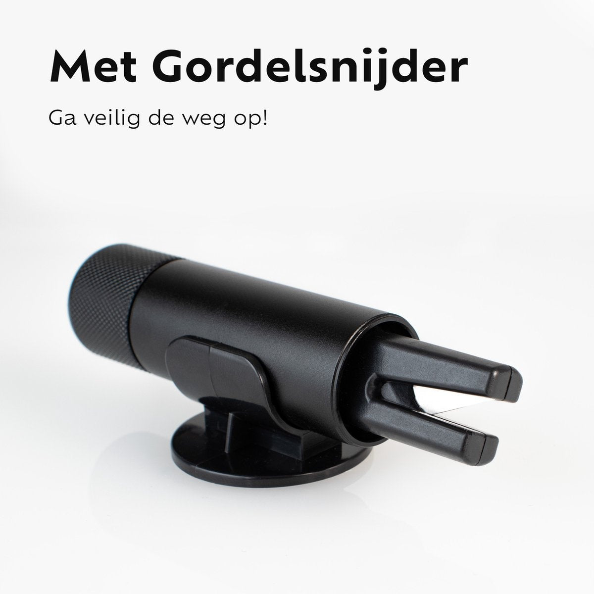 Saaf Mini Safety Hammer - Gurtschneider - Inklusive Testglas - Klebehalter - Notfallhammer - Schwarz