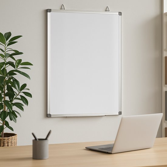 BRASQ Whiteboard 60x90 cm magnetisch - mit Zubehörset (Marker, Radiergummi, Magnete) - Tafel - Magnetische Tafel - Weiß