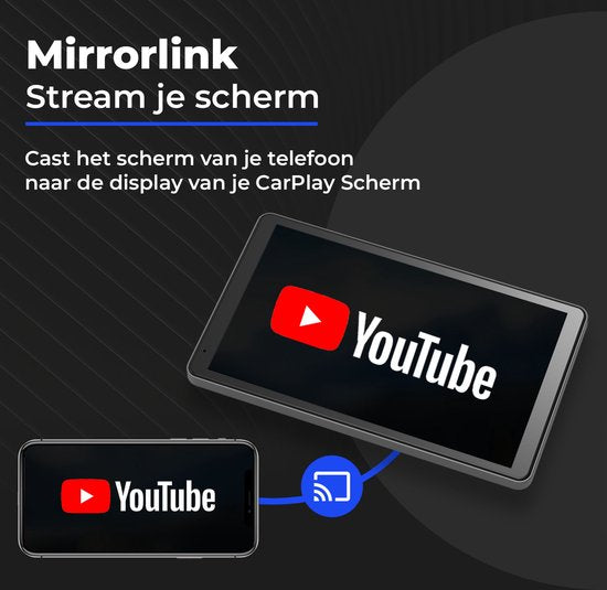 CarMe - CarPlay Bildschirm 7 Zoll - Apple CarPlay & Android Auto (Wireless) - Touchscreen - Auto-Navigationssystem
