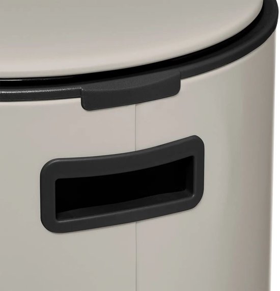 5Five Mülleimer/Treteimer Delta – beige – Metall – 30 Liter – 39 x 33 x 62 cm – Küchenabfalleimer
