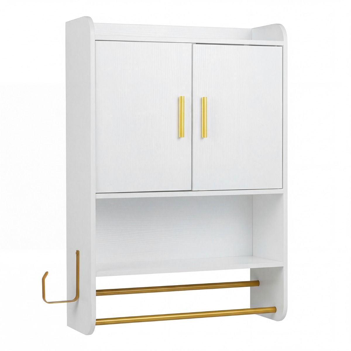Coast Hängeschrank für das Badezimmer – zwei Türen – verstellbare Einlegeböden – schwarz/weiß – 55 x 20 x 80 cm
