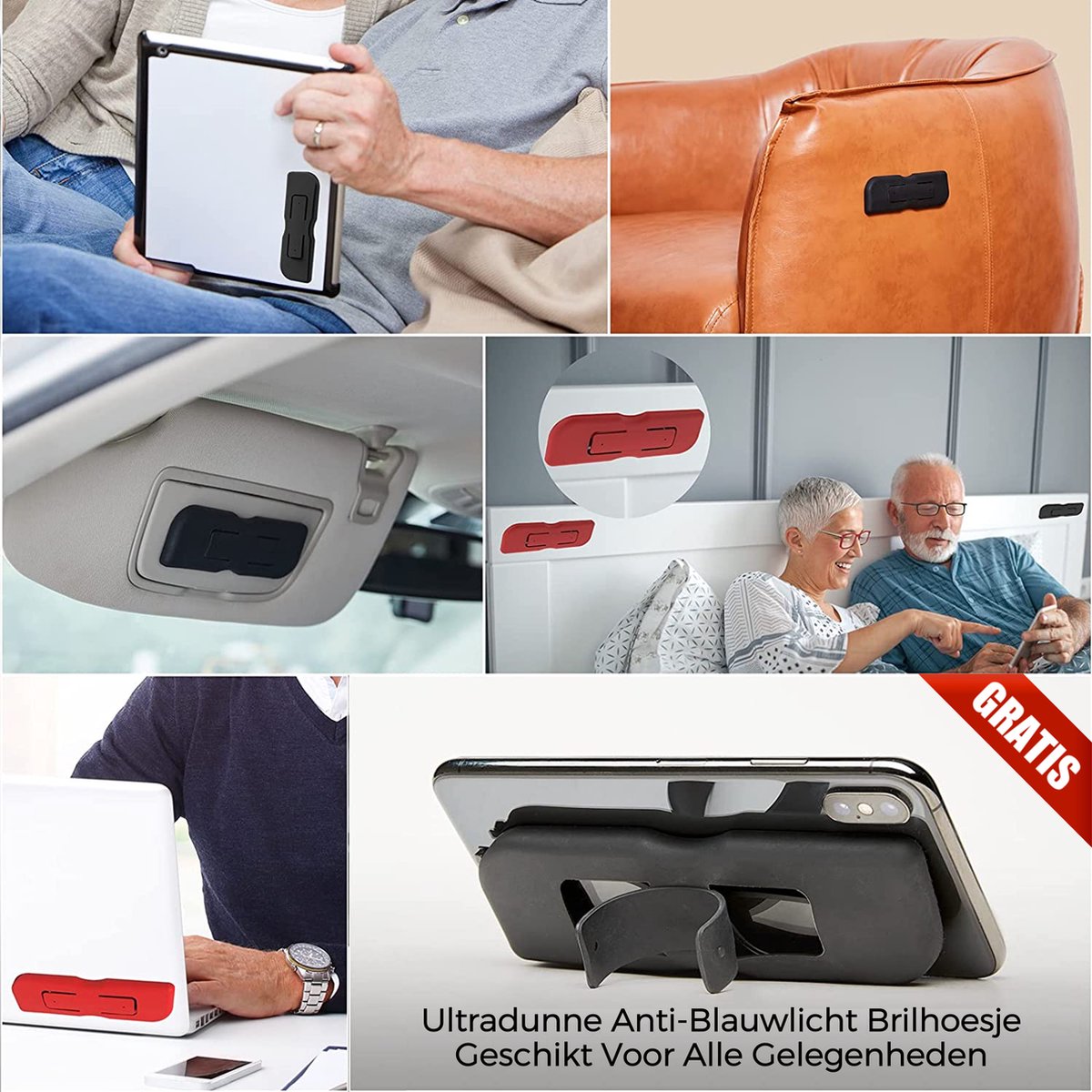 Shine® Anti-Blaulichtbrille 1.00 - Multifokale Computer- und Lesebrille - Unisex - Blaulichtfilter - inkl. Etui & Tuch