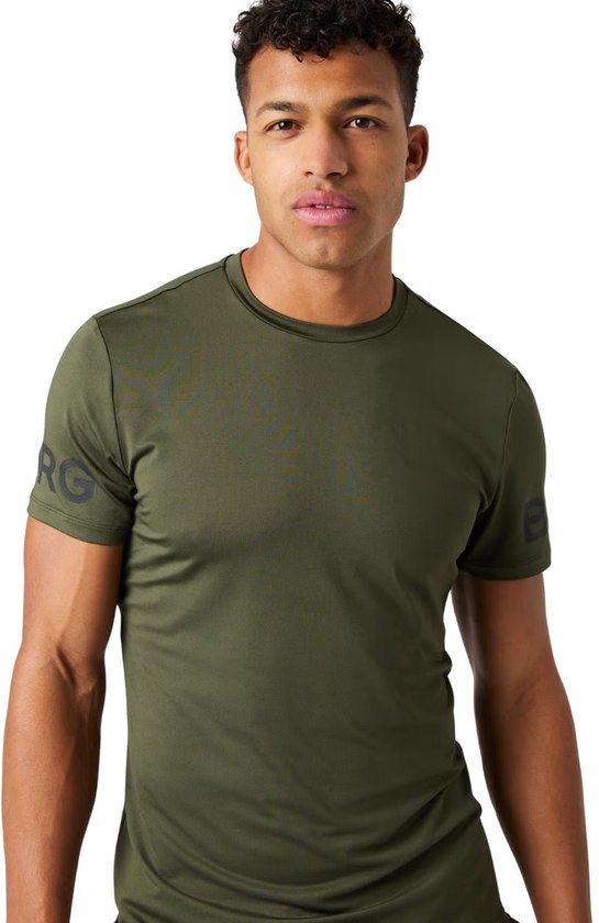 Björn Borg Sportshirt für Herren, kurze Ärmel – Weiß – Recyceltes Polyester – Größe M