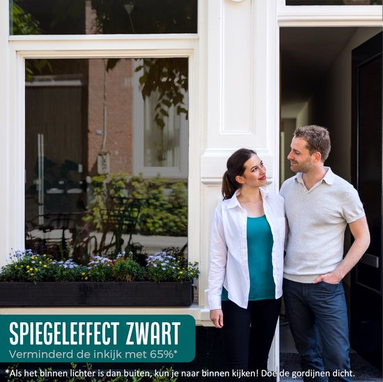 Homewell® Sonnenschutz-Fensterfolie – 70 x 300 cm – Isolierend – Statisch haftend & wiederverwendbar – Gegen Hitze & Einblicke – HR+ geeignet – 25 % Spiegeleffekt, schwarz