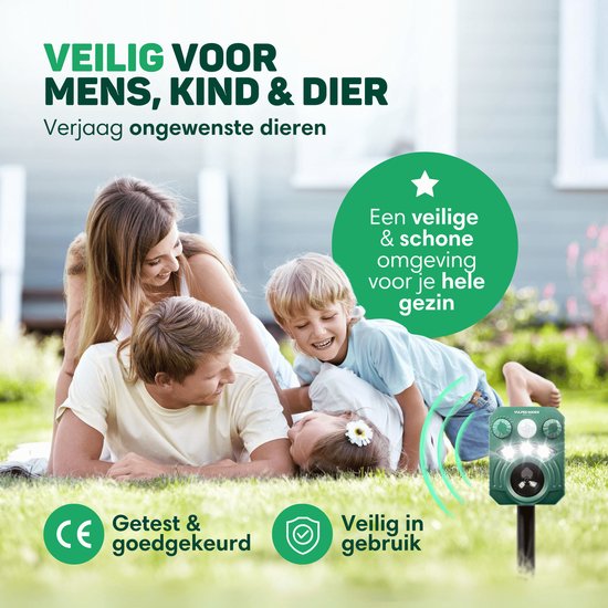 Vulpes Goods® Repellent - Solarbetriebenes Ultraschall-Katzenabwehrgerät - Katzenschreck - Marderabwehr - Tierabwehr - Wasserdicht - Schädlingsabwehr