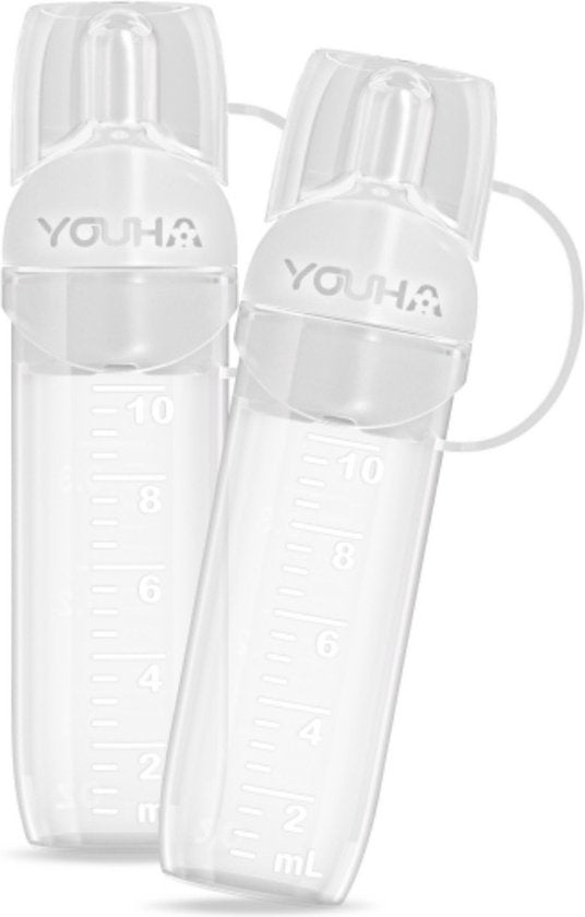 Youha Kolostrumsammler - Sammeln, Lagern und Füttern von Kolostrum - 2 Stück pro Packung - inklusive Aufbewahrungsbox, Zange und Etiketten